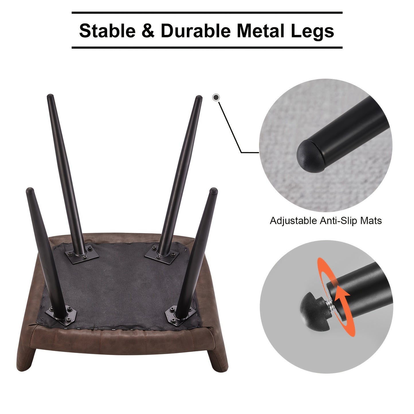 Eetkamerstoelen – Stoelen Met Armleuningen – Kunstleren Stoelen – Design Stoelen – Donkergrijs – Memory Foam Zitting – Stevige Metalen Pootjes