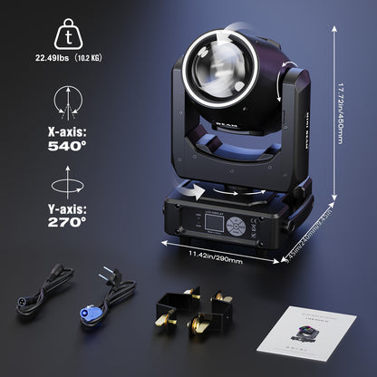 Moving Head – Podiumverlichting – DJ Licht – Disco Lamp – Lichteffect – 230W Vermogen – 48-Lens Honingraatprisma
