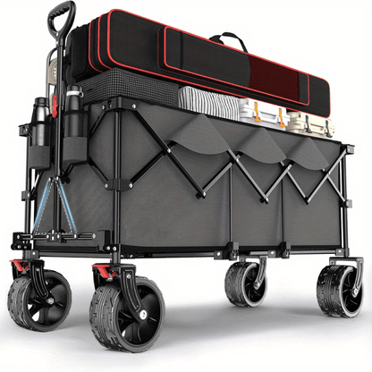 Opvouwbare Handwagen – Bolderkar – Transportwagen – Steekwagen – Karretje – 200 kg Draagkracht – 17x10 cm Brede Rubber Banden – Antraciet