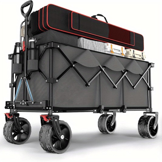 Opvouwbare Handwagen – Bolderkar – Transportwagen – Steekwagen – Karretje – 200 kg Draagkracht – 17x10 cm Brede Rubber Banden – Antraciet