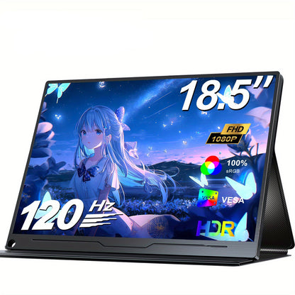 Portable Monitor – Monitor voor Laptop – Extra Scherm Laptop – Draagbaar Beeldscherm – Mini Monitor – 18,5 inch – 120Hz verversingssnelheid – 100% sRGB HDR ondersteuning
