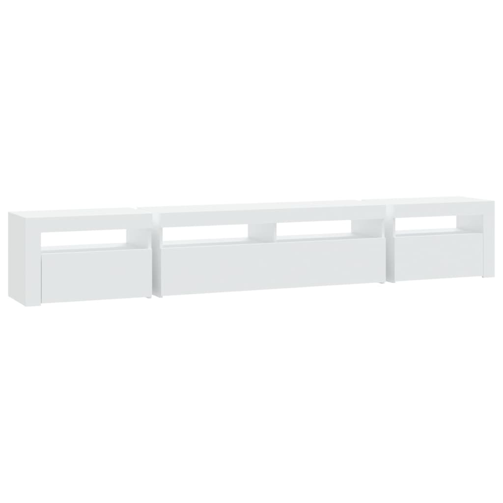 Tv Meubel – Tv Kast – Tv Meubels – Media Meubel – Dressoir – Modern Design – RGB LED Verlichting – 240x35x40 cm – Wit – Hoogwaardig Bewerkt Hout