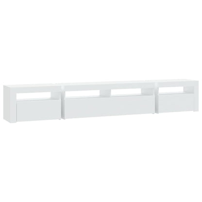 Tv Meubel – Tv Kast – Tv Meubels – Media Meubel – Dressoir – Modern Design – RGB LED Verlichting – 240x35x40 cm – Wit – Hoogwaardig Bewerkt Hout