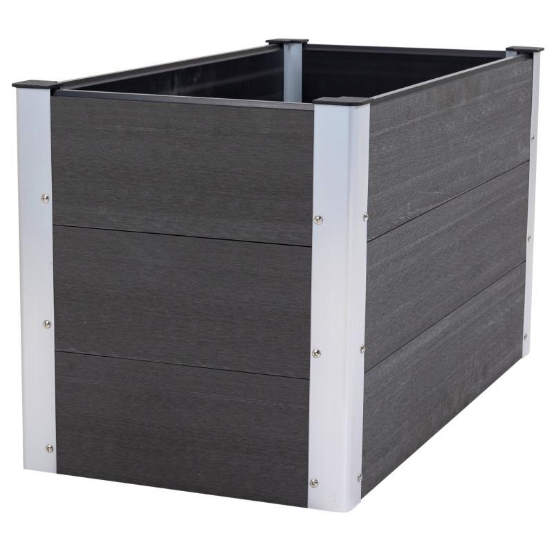 Verhoogde Plantenbak – Tuinbak – Plantbed – Bloembak – Moestuinbak – Weerbestendig WPC & Aluminium – 100x50x50 cm – Zonder Bodem – Makkelijk Montage