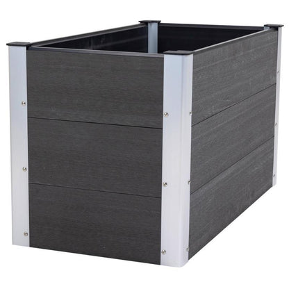 Verhoogde Plantenbak – Tuinbak – Plantbed – Bloembak – Moestuinbak – Weerbestendig WPC & Aluminium – 100x50x50 cm – Zonder Bodem – Makkelijk Montage