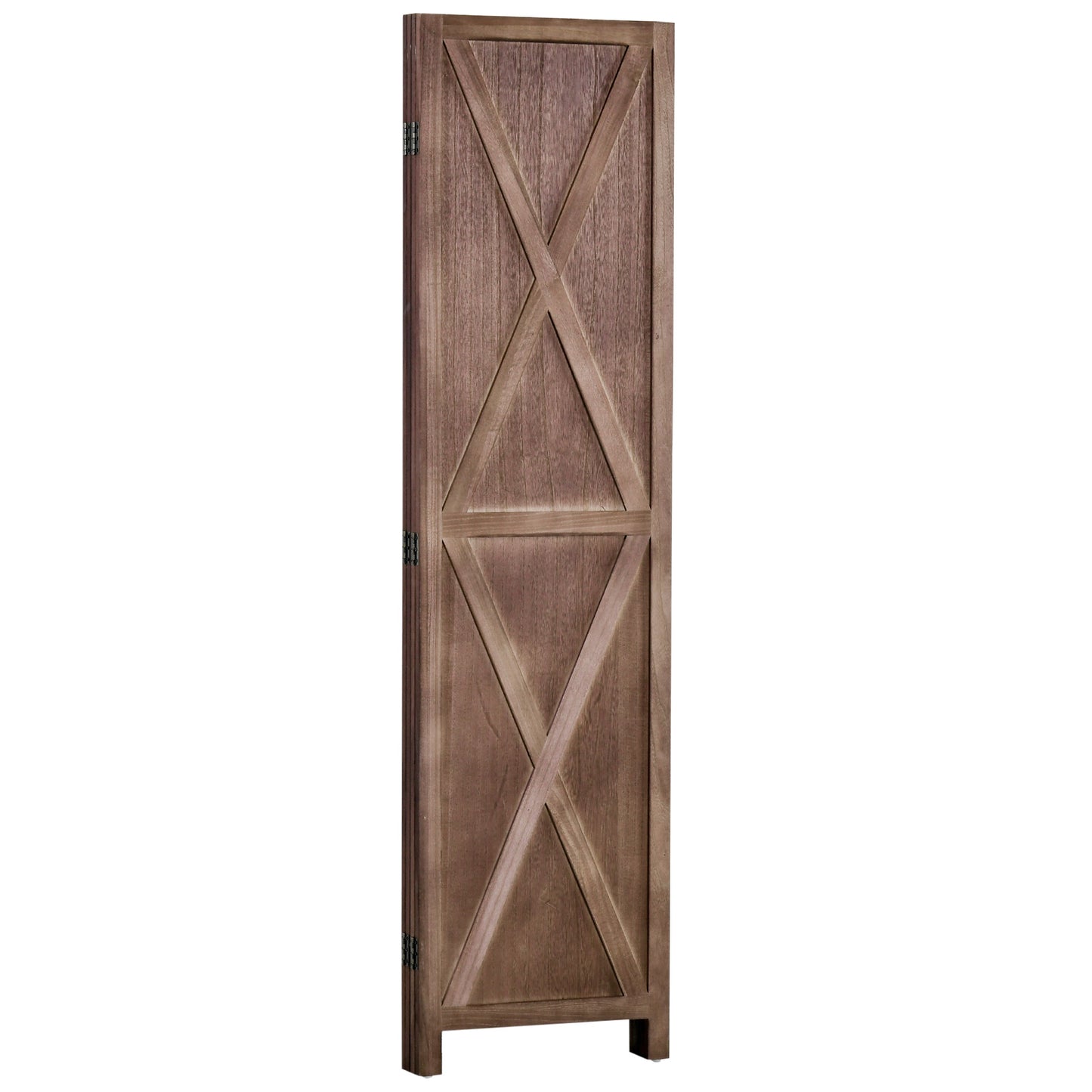 Roomdivider – Kamerscherm – Scheidingswand – Paravent – Vakkenkast – 4-delig – Paulownia Hout – 182x170 cm – Rustiek Chic
