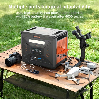 Zonnegenerator – Draagbare Stromgenerator – Powerstation – Noodstroomvoorziening – Camping Energiebron – 2500W Vermogen – 2304Wh Batterijcapaciteit