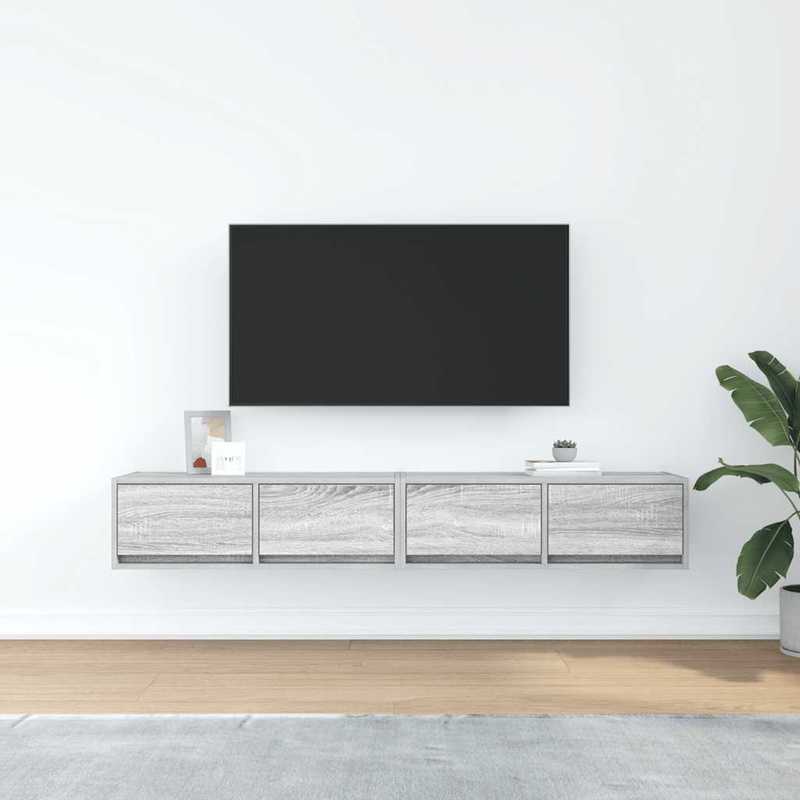 2pcs Modern Minimalist TV Stand with Storage Cabinet - Heavy-Duty Hardwood Construction, Freestanding Floor Cabinet with Open Shelves & Closed Storage, Space-Saving Design for Living Room, Home Theater, Media - Easy Assembly