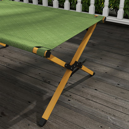 Draagbare Inklapbare Zonnebed – Ligbed – Lounger – Relaxstoel – Strandbed – Donkergroen – Lichtgewicht Aluminium Frame – Duurzaam Oxford Stof – 196x64x45 cm – Ingebouwde Zijzakken