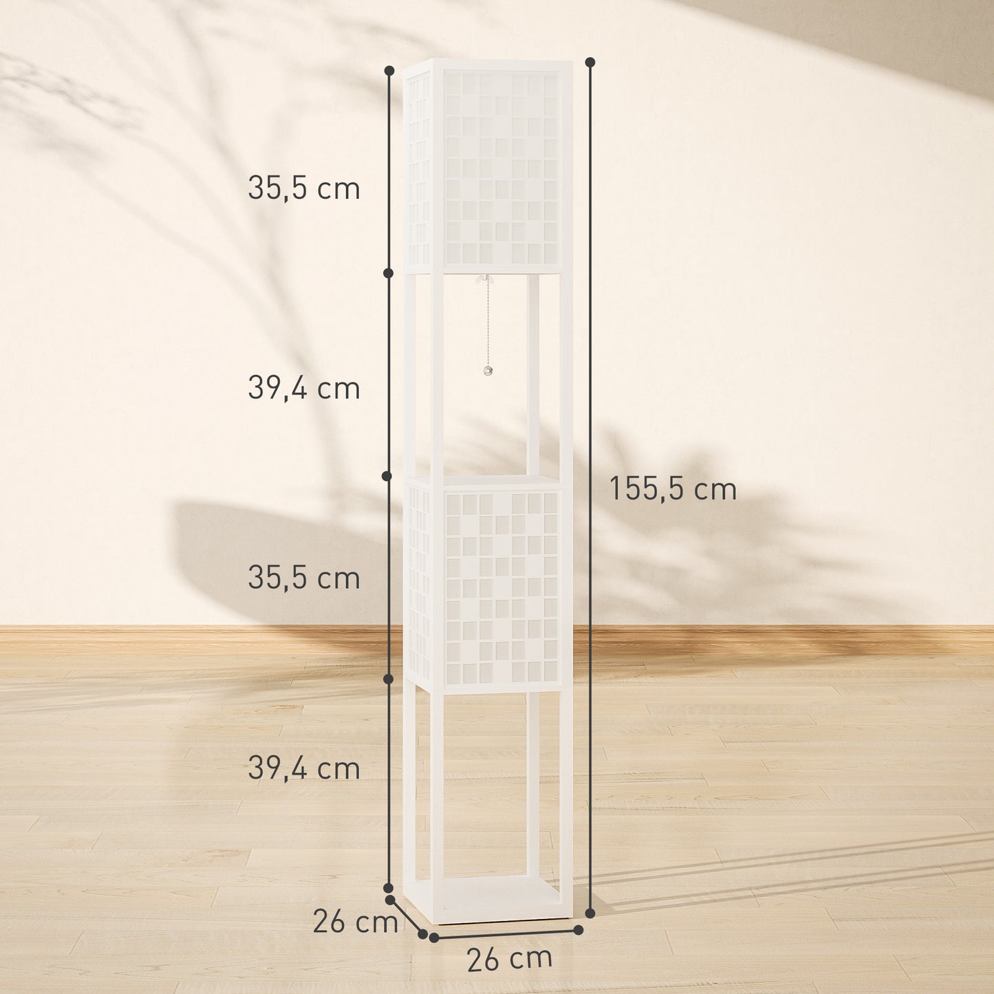 Keukenrek – Keukenplank – Opbergrek – Keukenkast – Opbergmeubel – Rustic-Brown – Met 2 Stopcontacten – 5 Planken & S-Haken – Stevige X-vormige Stalen Versterking – 90x42x130 cm