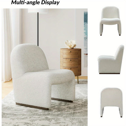 Loungestoel Zwart – Fauteuil Armless Stoel Designstoel – Comfortabele Zachte Zitting – Ergonomisch Houten Frame – Modern Interieur