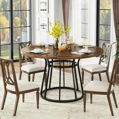 Ronde Eettafel – Ronde Keukentafel – Kleine Tafel – Eetkamertafel – Cirkel Tafel – 80 cm – Grijs MDF Blad – Stevig Metalen Onderstel