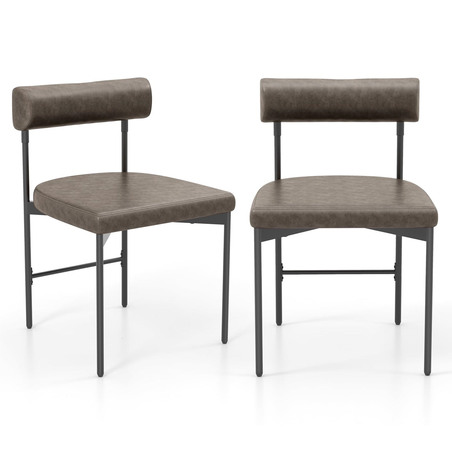 Eetkamerstoelen – Stoelen – Keukenstoelen – Design Stoelen – Armloze Stoelen – Ergonomisch Comfort – Grijs PVC Kunstleer