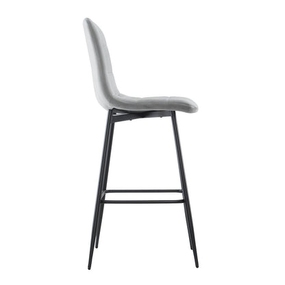 Velvet Fauteuils – Velours Stoelen – Relaxstoelen – Lounge Stoelen – Grijs Met Zwart Houten Frame – Inclusief Voetsteunen – Onderhoudsvriendelijk Hardhouten Frame