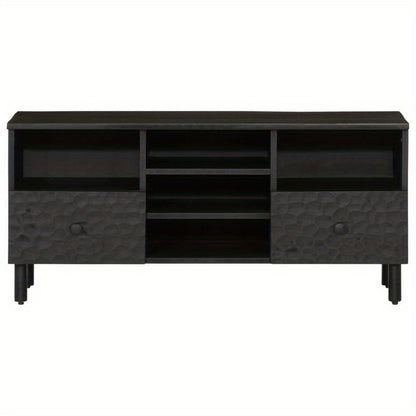 TV Cabinet 100X33X46 Cm Solid Mango Wood Black