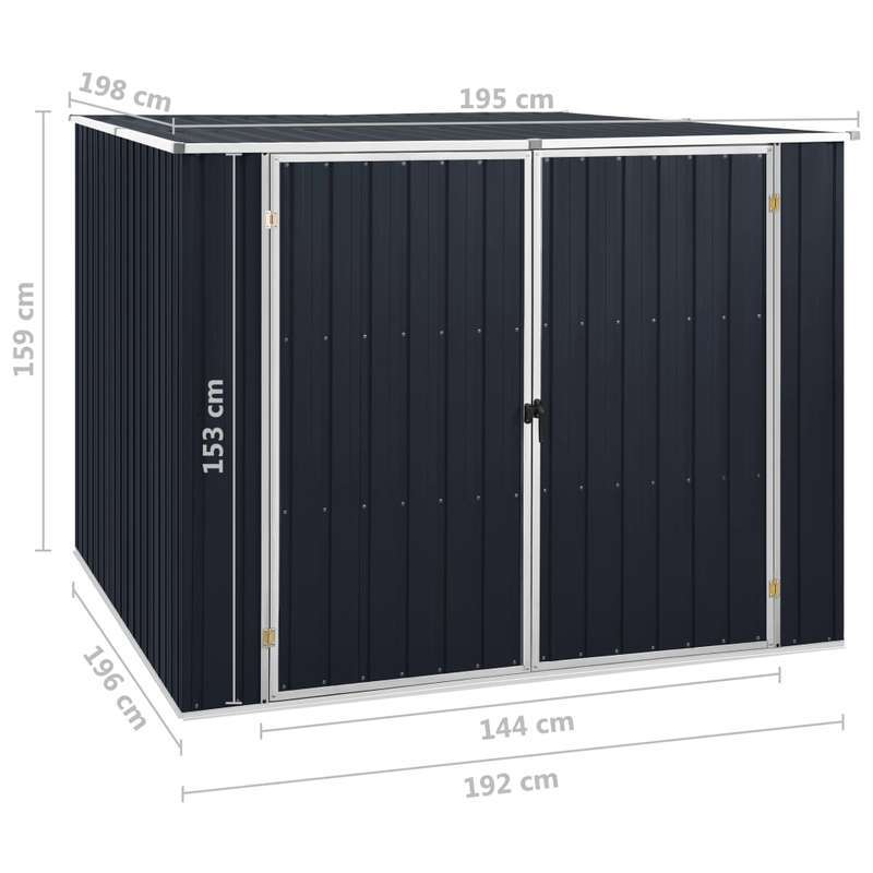 Tuinhuisje – Tuinschuur – Berging – Gereedschapsschuur – Tuinberging – Gegalvaniseerd Staal – Koperen Dak – 195x198x159 cm – Vergrendelbare Deuren – Ventilatiepanelen