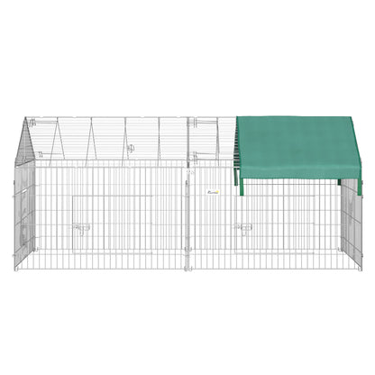 Dierenkooi – Kleine Dierenkooi – Dierenren – Konijnenkooi – Buitenren – Gegalvaniseerd Metaal – 220x103x103 cm – Inclusief 4 Grondpennen