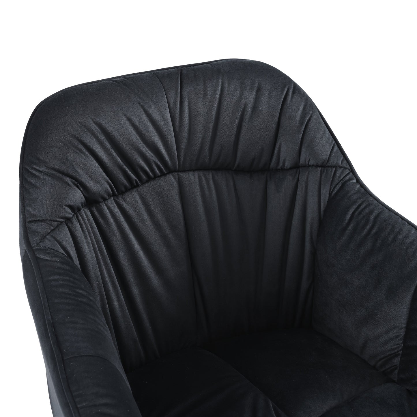Eetkamerstoel – Stoel – Kuipstoel – Keukenstoel – Woonkamerstoel – Set van 6 – Fluwelen Bekleding – Metalen Poten – Met Armleuning – Verstelbare Voorpoten – Zwart – Eigentijds Design
