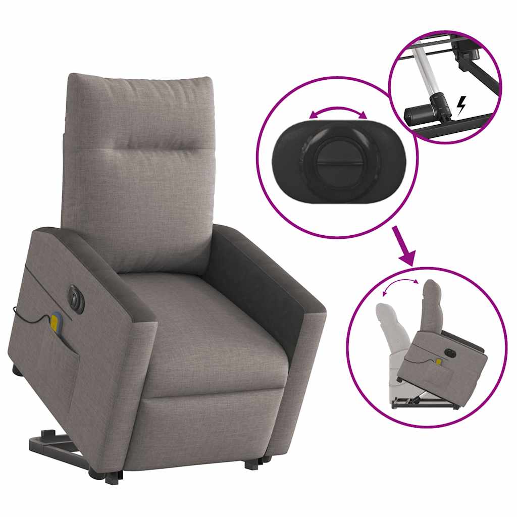 Bureaustoel Elektrisch Verstelbaar – Relaxfauteuil – Opsta Stoel – Elektrische Liftstoel – Zithouding Verstelbaar – USB Aansluiting – Ademend Stof – 135 Graden Kantelbaar