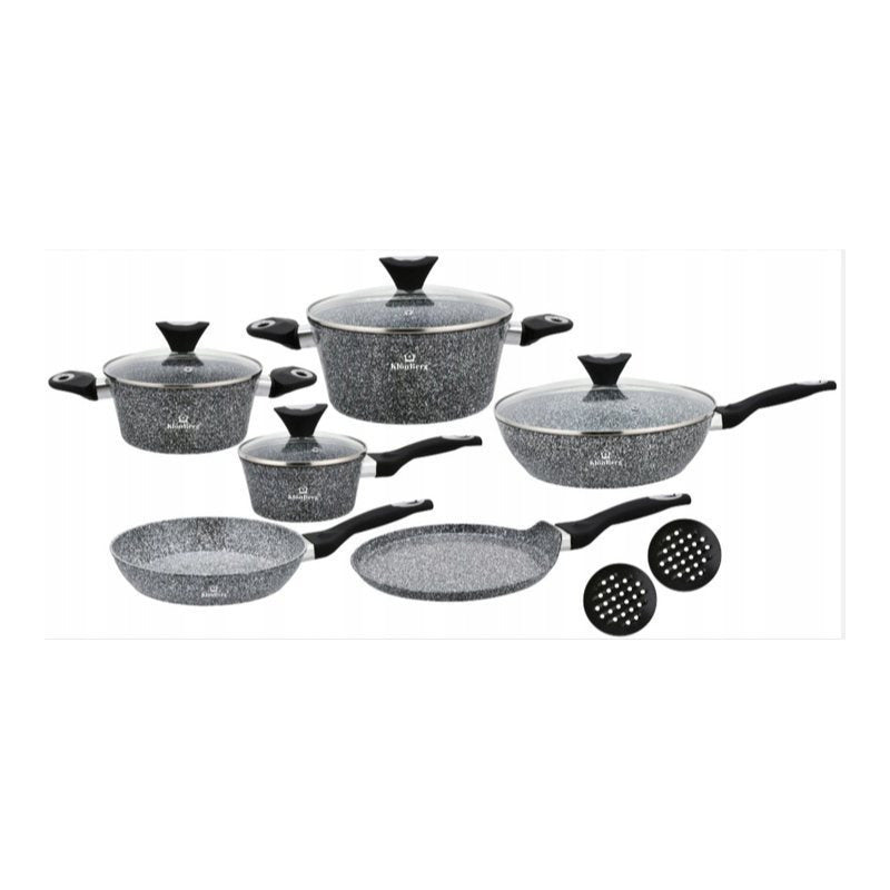 Kookset – Pannenset – Potten Set – Keukengerei – Pan Set – Marmeren Antiaanbaklaag – Geschikt Voor Inductie