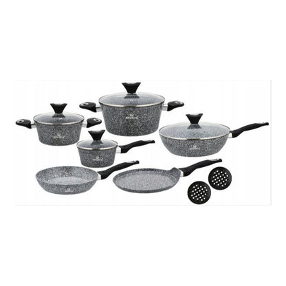Kookset – Pannenset – Potten Set – Keukengerei – Pan Set – Marmeren Antiaanbaklaag – Geschikt Voor Inductie