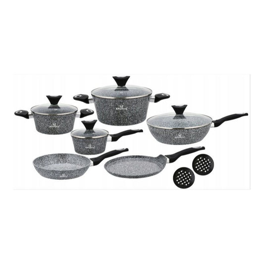 Kookset – Pannenset – Potten Set – Keukengerei – Pan Set – Marmeren Antiaanbaklaag – Geschikt Voor Inductie