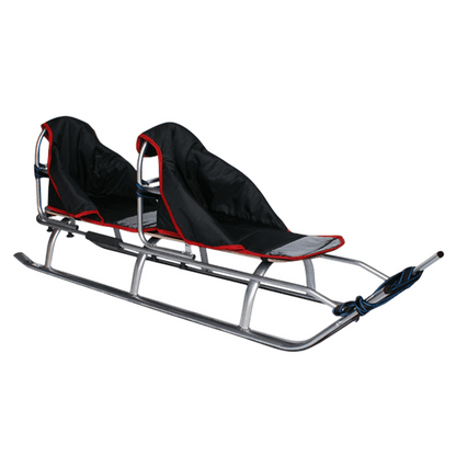 Grote Tandem Slee – Tandemslee, Sneeuwslee, Bobslee, Duo Slee – Veilig Met Veiligheidsgordels – Lichtgewicht Aluminium & Waterdichte Matras