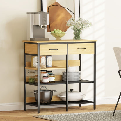 Sideboard – Dressoir – Opbergkast – Buffetkast – Keukenkast – Industrieel Design – Robuust Stalen Frame – 90x40x91 cm – Natuurlijke Houtlook