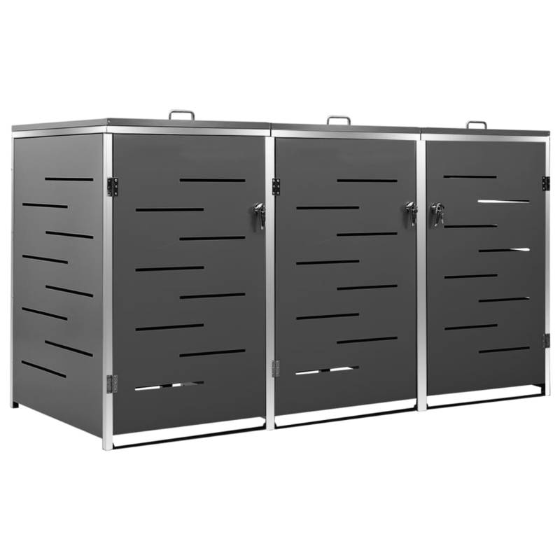 Afvalcontainer – Vuilnisbak – Kliko – Buitenprullenbak – Afvalemmer – Roestvrij Staal & Verzinkt Staal – 3 Ton Capaciteit 207x77,5x115 cm
