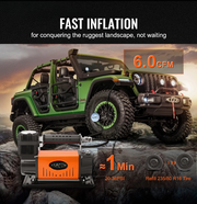 Luchtcompressorpomp - 12V - 150PSI - 30MPA - Draagbaar - voor vrachtwagen Jeep voertuig & SUV bandenpomp - QUORE