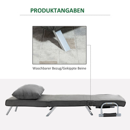 3-in-1 Slaapbank – Bedbank – Logeerbed – Fauteuil – Zitbank – Zwart – Ruimtelijk & Compact – Inclusief Comfortabel Kussen