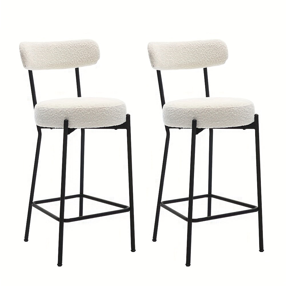 Barkrukken – Barstoelen – Keukenstoelen – Huisbarstoelen – Barkrukken Met Rugleuning – Set Van 2 – Stevig Metalen A-Frame – Comfortabele Gecushionde Zitting – Zithoogte 66 cm