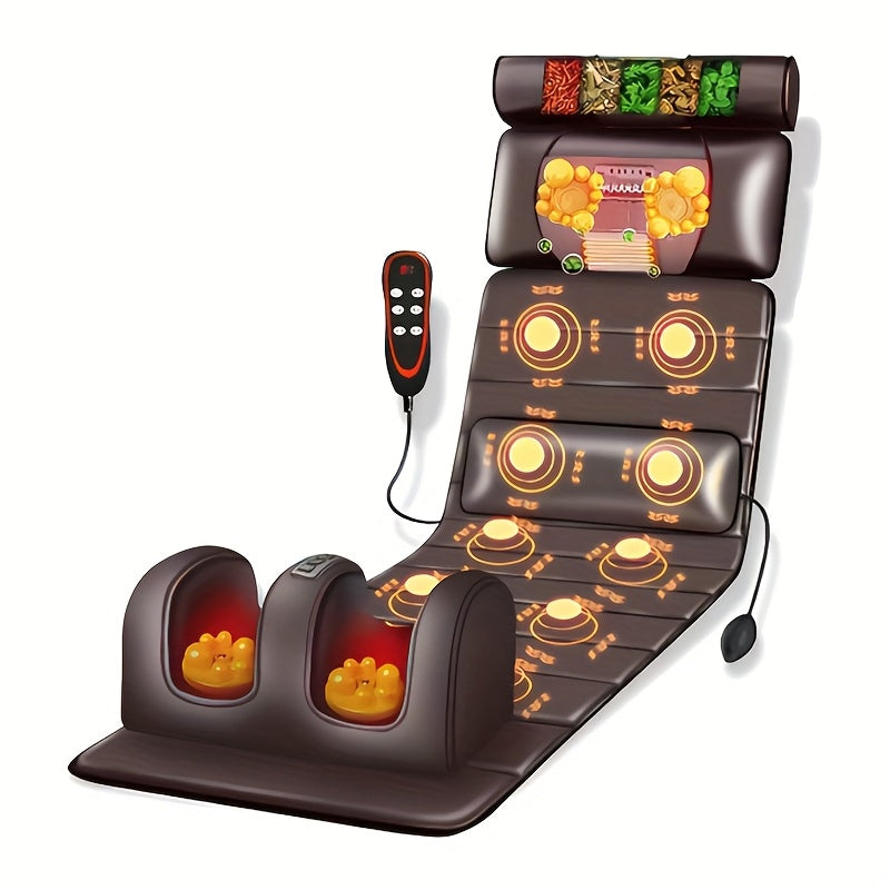 Massagekussen – Massagekussen Elektrisch – Nekmassage Apparaat – Shiatsu Massagekussen – Massage Mat Volledig Lichaam – 9 Massagemodi & 9 Snelheidsstanden – Afneembaar Nekkussen & Verwarmingsfunctie