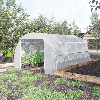 Tunnelkas – Serre – Kweekkas – Groentetunnel – Tuinkas Zwart – 12 m² – Gegalvaniseerd Stalen Frame – UV-Bescherming PE Afdekhoes