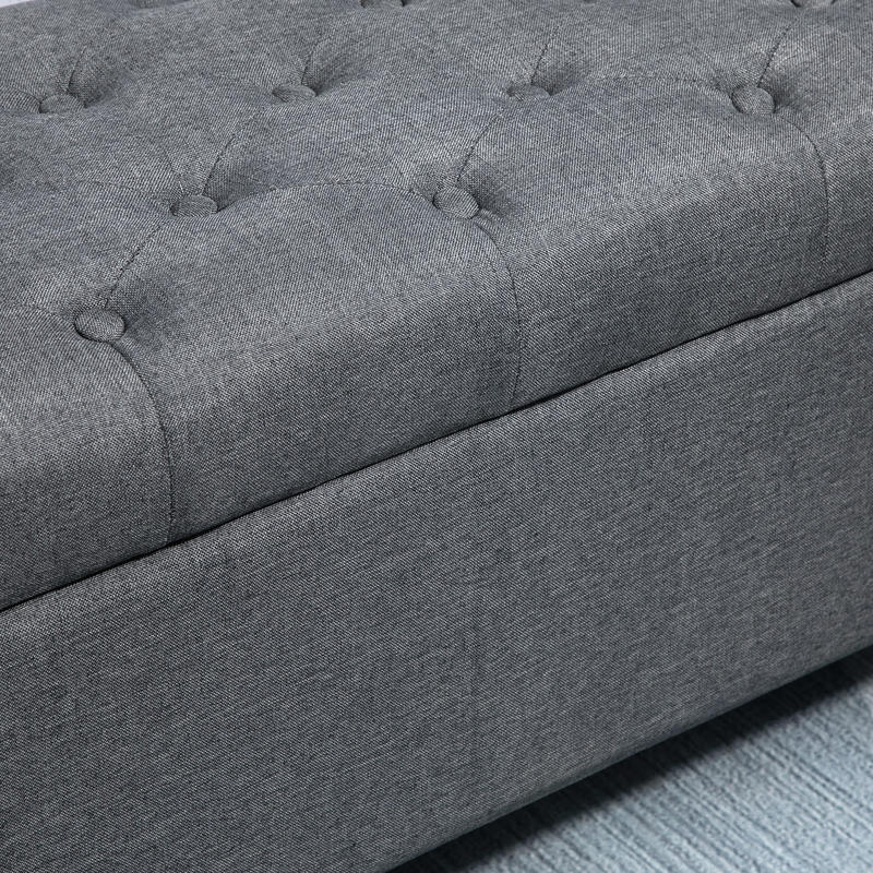 Schoenenbank – Schoenenkast – Schoenopberger – Schoenrek – Bankje – Met Opbergruimte – Gestoffeerde Zitting – Compact 100x40x44 cm – Donkergrijs Design