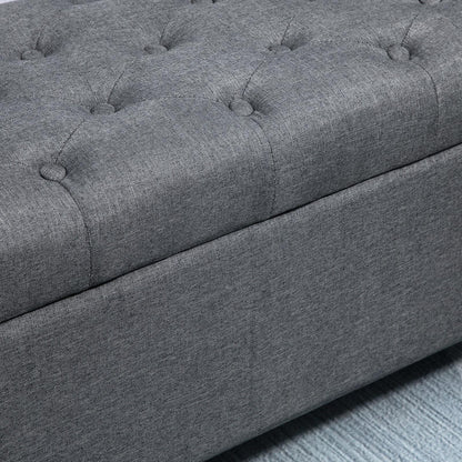 Schoenenbank – Schoenenkast – Schoenopberger – Schoenrek – Bankje – Met Opbergruimte – Gestoffeerde Zitting – Compact 100x40x44 cm – Donkergrijs Design