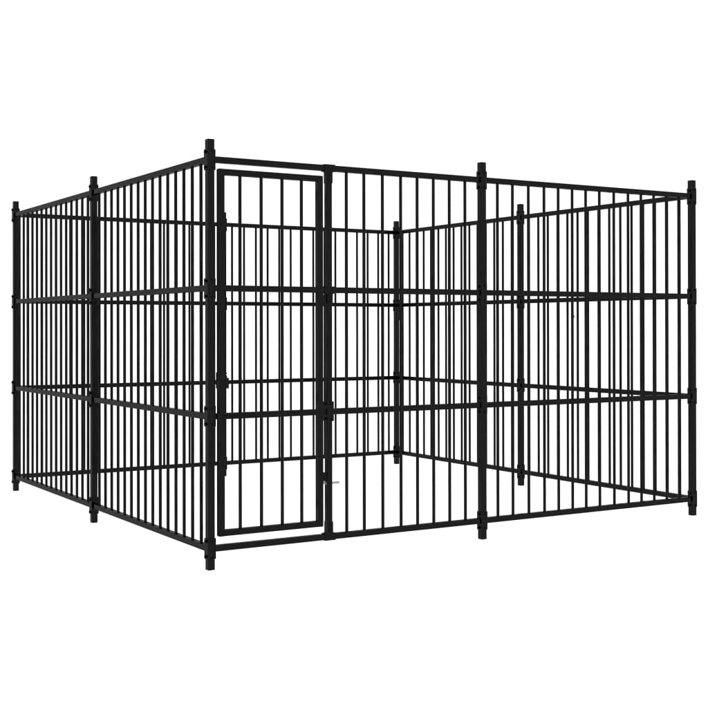 Hondenhok – Hondenkooi – Hondenbench – Buitenhok – Ruim – Gepoedercoat Staal – 300x300x185 cm – Weerbestendig & Veilig