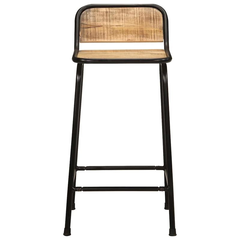 Bar stool 2pcs 46x35.5x80cm rough mango solid wood, Pub Style Stools, Dining Room Furniture, Modern Farmhouse, Contemporary Seating, Backrest Stool, Apartment Living
