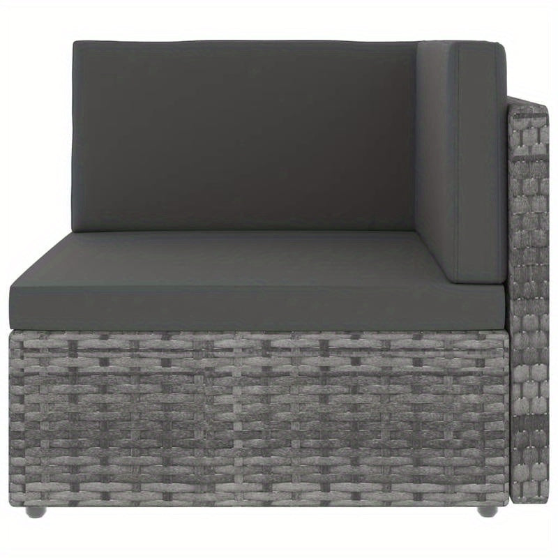 Loungebank Buiten – Loungeset Tuinbank – Buitenbank Modulaire Sofa – Allweather Bank Grijs – Weerbestendig Gevlochten Kunststof – Comfortabele Kussens Afneembaar