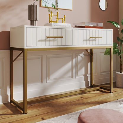 Nachtkastje – Ladekast – Dressoir – Opbergkast – Kasten – Wit Met 2 Lades – Modern Ontwerp 75x100x45 cm – Duurzaam Metaal