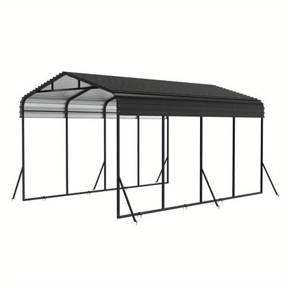 Metalen Carport – Garage Tent – Voertuig Overkapping – Parkeerschuur – Auto Schuilplaats – Extra Groot 600x370x260 cm – Gegalvaniseerd Staal Frame – UV-Bescherming & Weerbestendig