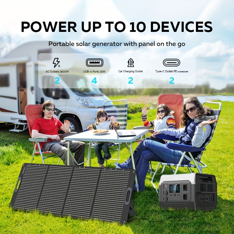 Draagbare Powerstation – Mobiele Energiebron – Solar Generator – Backup Accu – 1024 Wh Capaciteit – 200W Zonnepaneel
