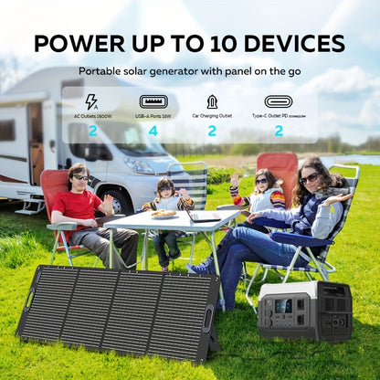 Draagbare Powerstation – Mobiele Energiebron – Solar Generator – Backup Accu – 1024 Wh Capaciteit – 200W Zonnepaneel
