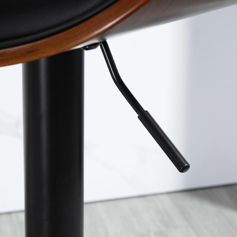 Barkruk – Barstoel – Kruk – Hoge Stoel – Verstelbare Barkruk – Draaibaar Zitvlak – Ergonomisch Kussen – Stevig Metaal Hout Frame – Ruimtebesparend Design