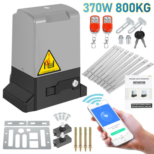 Schuifdeurautomaat – Schuifdeurmotor – Automatische Deuropener – Draadloze Deurbesturing – Garagepoort Motor – 370W Vermogen – Automatische Sluitfunctie Met App Bedienung