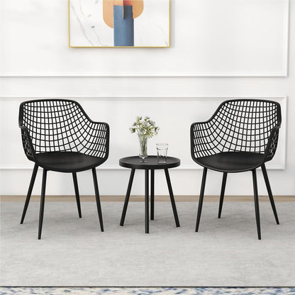 Balkonset – Tuinmeubelset – Balkonmeubelen – Loungeset – Buitenset – Weerbestendig – Met Metalen Frame En Ergonomische Stoelen – Zwart