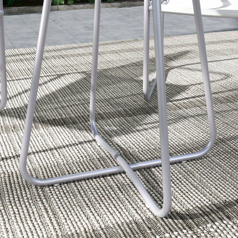 Bistro Set – Buitenmeubel – Tuinset – Terrasset – Balkonset – Weerbestendig Metalen Frame – Lichtgrijze Waterafstotende Kussens