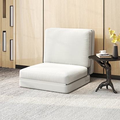 Verstelbare Zitzak – Vloerstoel – Fauteuil – Chaise Longue – Sofa Bed – Velours Crème – Opvouwbaar & Ruimtebesparend – Draaggewicht 240 Kg