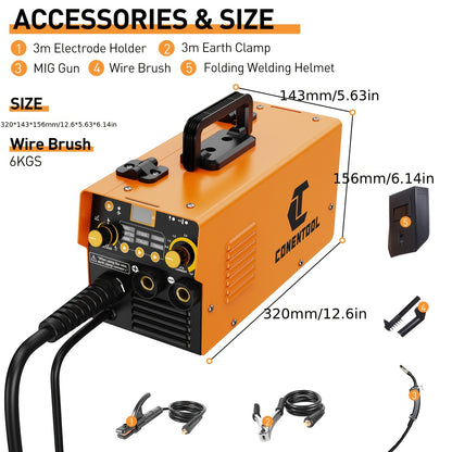 3-in-1 Lasapparaat – MIG Lasmachine – TIG Welder – MMA Lasmachine – Industrie Lasapparaat – 200A Krachtige Lasstroom – Complete Set Met Accessoires