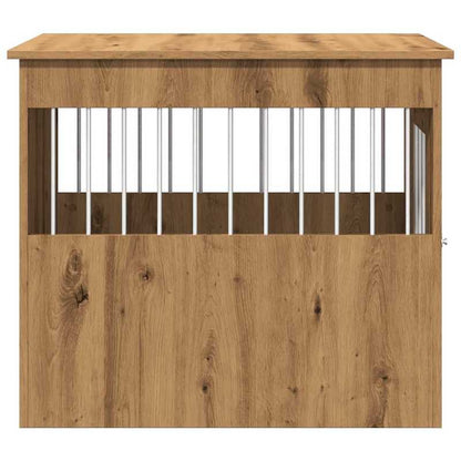 Hondenbench – Hondenkooi – Hondenhok – Hondenkooi Meubel – Hondenbox – Hout Met Metaal – Ventilatie Open Zijkanten – Vergrendelbare Deur – 55x80x68 cm – Stevig en Ruim